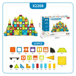 Set constructii magnetice LELINO Diamond 115 buc