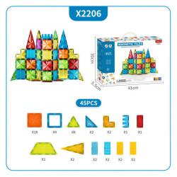 Set constructii magnetice LELINO Diamond 45 buc