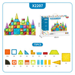 Set constructii magnetice LELINO Diamond 75 buc