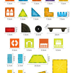 Set constructii magnetice LELINO Diamond 45 buc