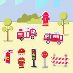 Set constructii magnetice LELINO Fantasy Fire Control 48 buc