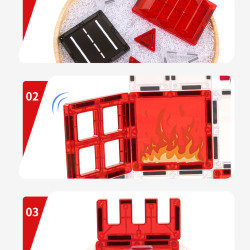 Set constructii magnetice LELINO Fantasy Fire Control 48 buc