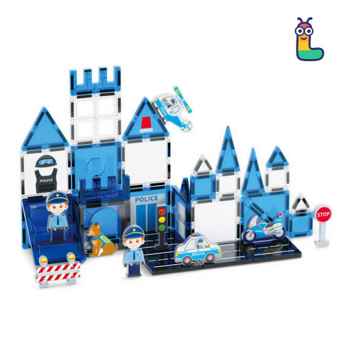 Set constructii magnetice LELINO Fantasy Police 42 buc