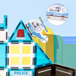 Set constructii magnetice LELINO Fantasy Police 42 buc