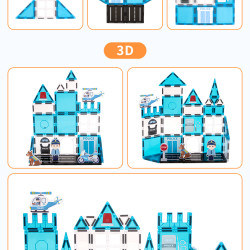 Set constructii magnetice LELINO Fantasy Police 42 buc