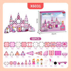 Set constructii magnetice LELINO Fantasy Princess 58 buc