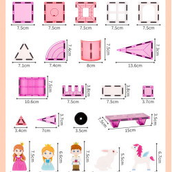 Set constructii magnetice LELINO Fantasy Princess 58 buc