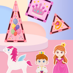 Set constructii magnetice LELINO Fantasy Princess 58 buc