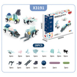 Set constructii magnetice LELINO Sticks 28buc